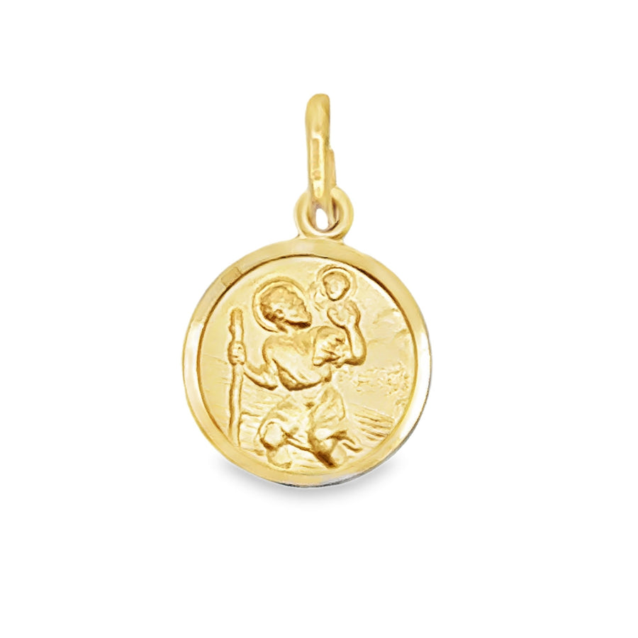 18kt Yellow Gold 13mm Italian Made St. Christopher Medal (2.06g)