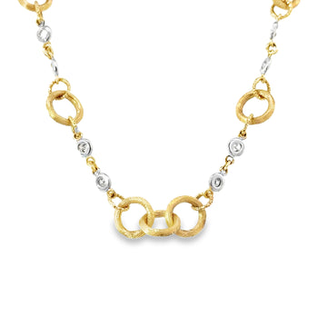 14kt Tu-Tone Gold Natural Diamond Necklace (0.74ct)