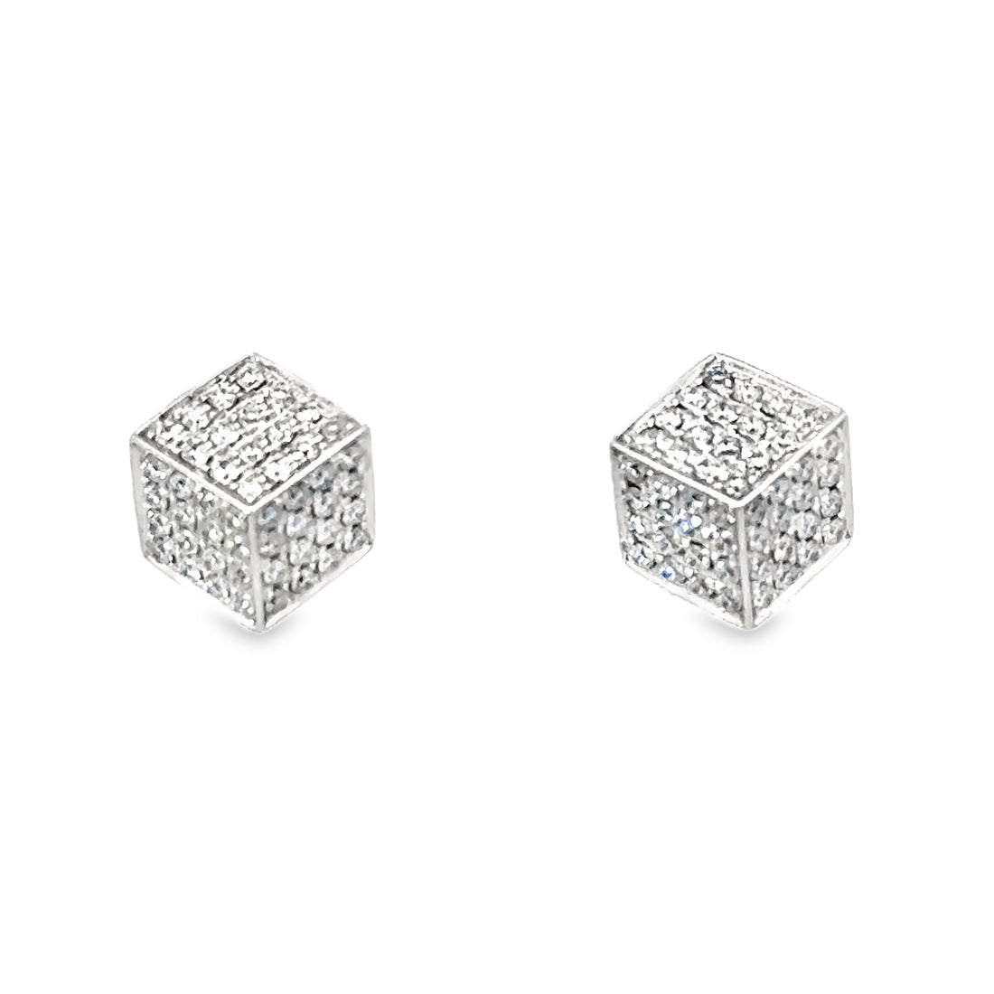 18kt White Gold Natural Diamonds Button Earrings (0.51ct)