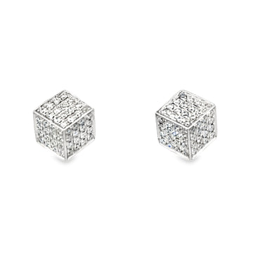 18kt White Gold Natural Diamonds Button Earrings (0.51ct)