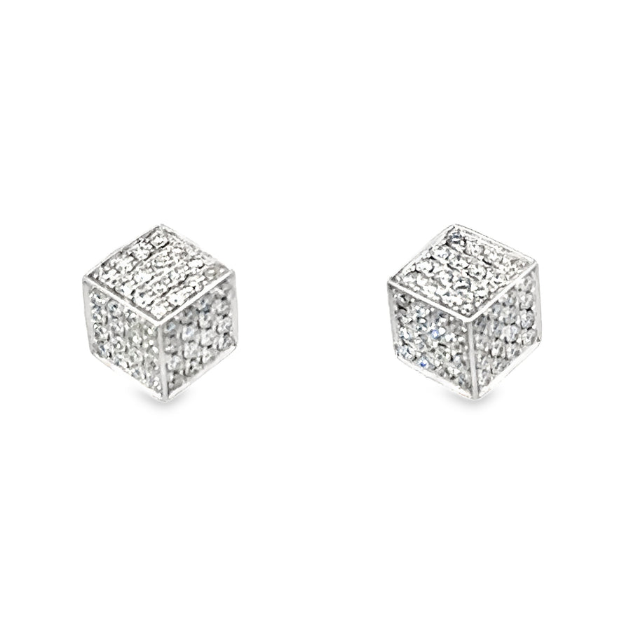 18kt White Gold Natural Diamonds Button Earrings (0.51ct)