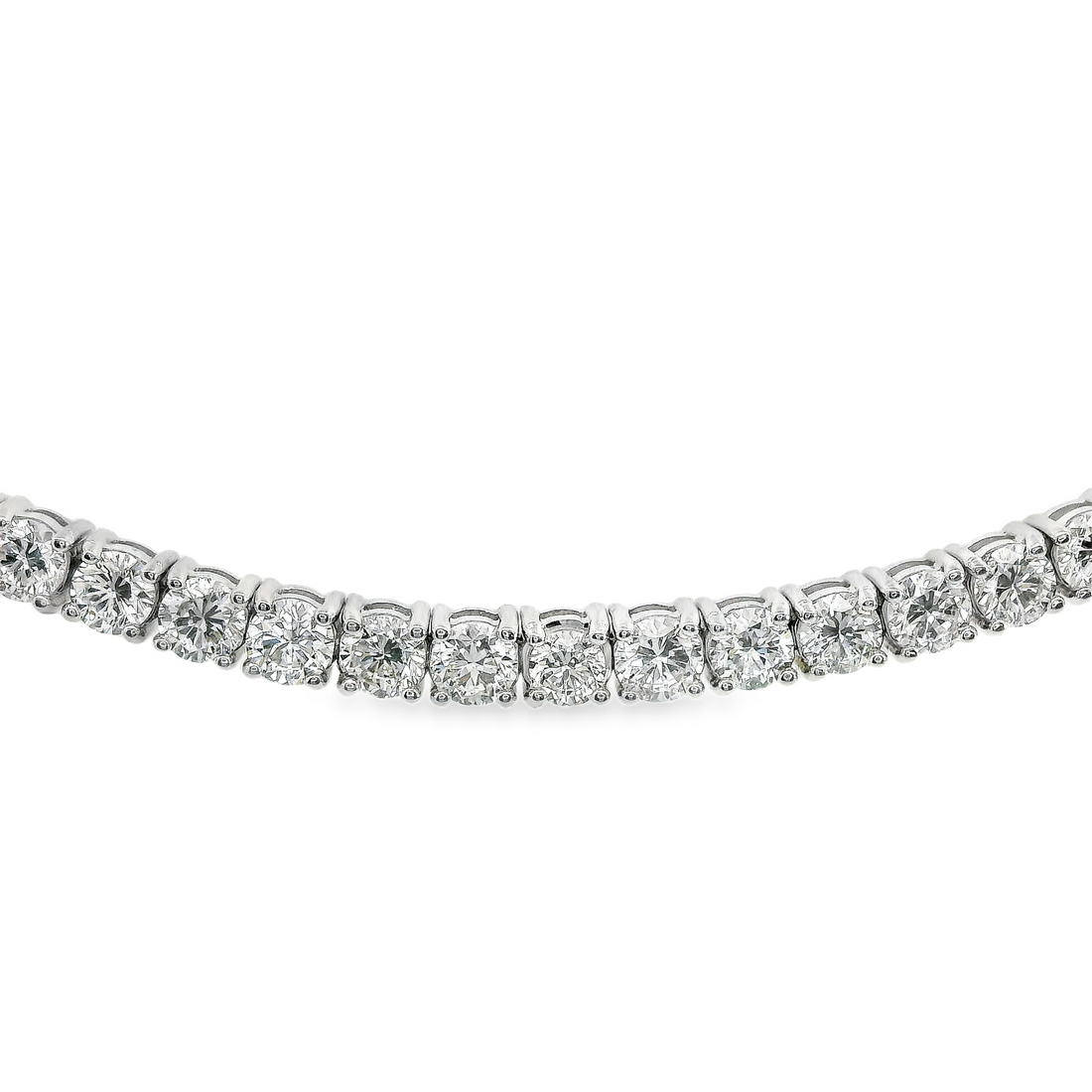 14kt White Gold 7" Lab-Grown Round Diamond Tennis Bracelet (3.45ct)