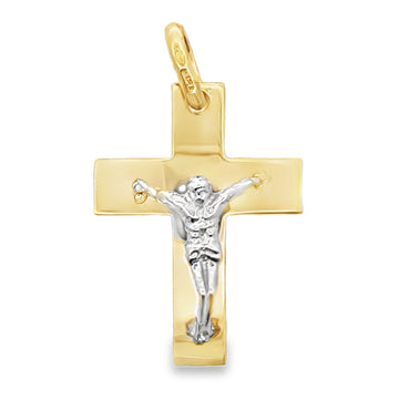 18kt Yellow Gold Italian Made 25mm Cross Pendant (2.27g)