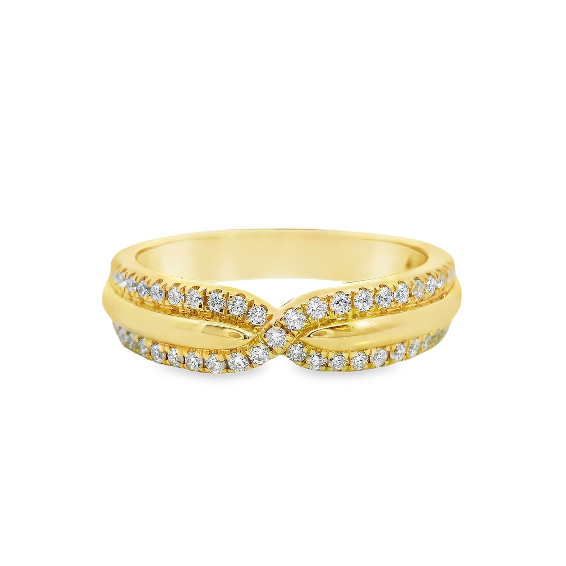18kt Yellow Gold Natural Round Diamond Wedding Ring (.25ct)