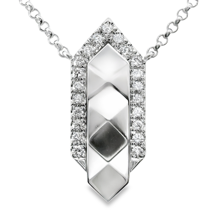 18kt White Gold Natural Diamond Free Form Pendant (0.1ct)