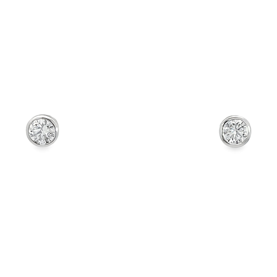 14K White Gold Lab Grown Round Brilliant Diamond Stud Earrings (1.02ct)