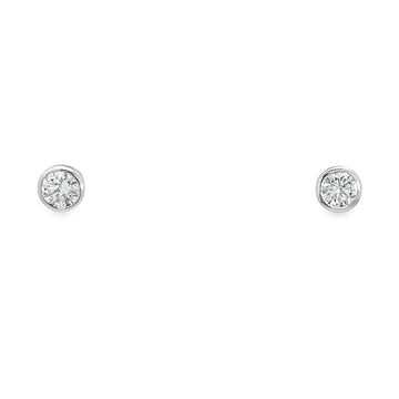 14K White Gold Lab Grown Round Brilliant Diamond Stud Earrings (1.02ct)