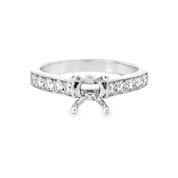18kt White Gold Contemporary Natural Diamonds Semi-Mount Ring (0.45ct)