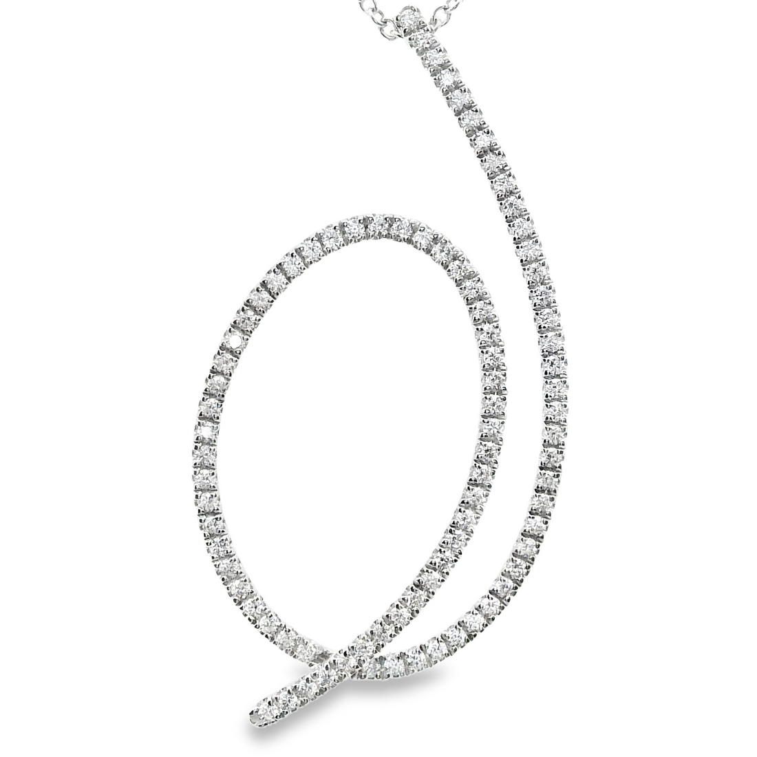Simon G. 18kt White Gold Freeform Diamond Pendant (.28ct)
