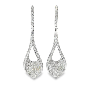 14kt White Gold Natural Diamonds Drop Earrings (2ct)