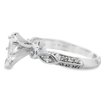 18kt White Gold Natural Pear Diamond Engagement Ring (0.9ct)