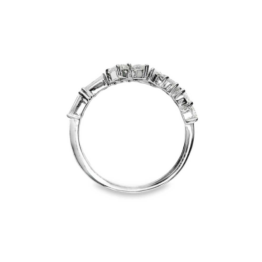 18kt White Gold Natural Mixed Shape Diamonds Ring (1.0ct)