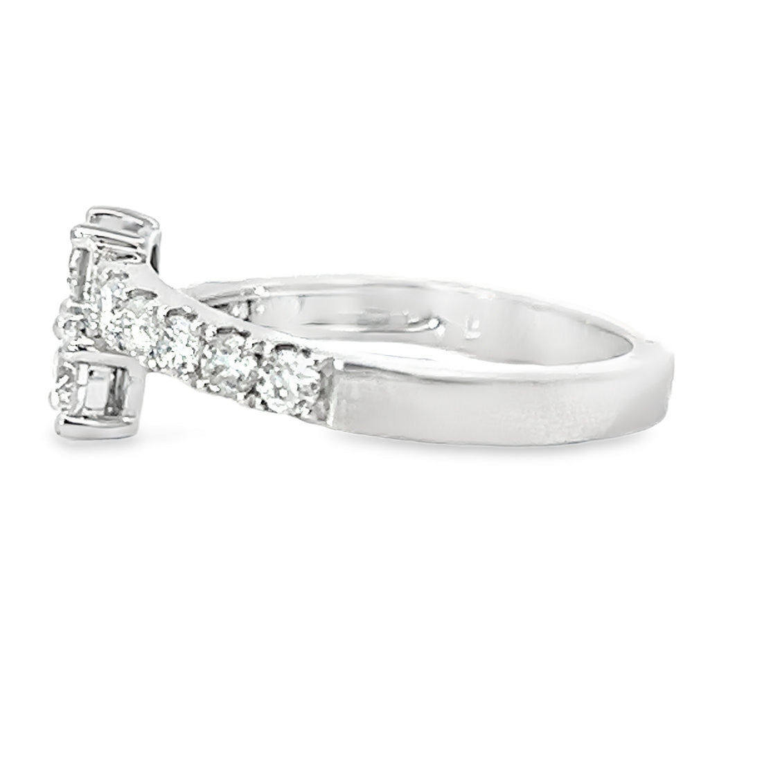 18kt White Gold Natural Diamond Bypass Ring (0.75ct)