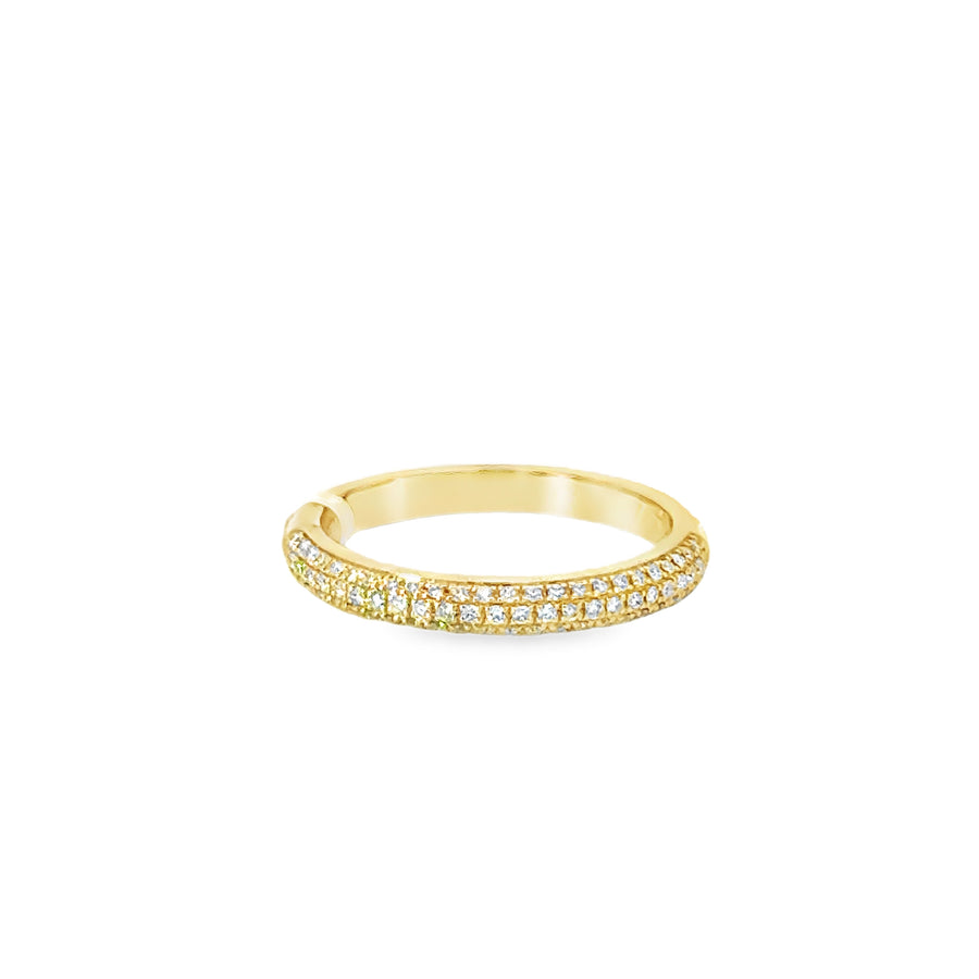 18kt Yellow Gold Diamond Pave Wedding Ring (0.22ct)