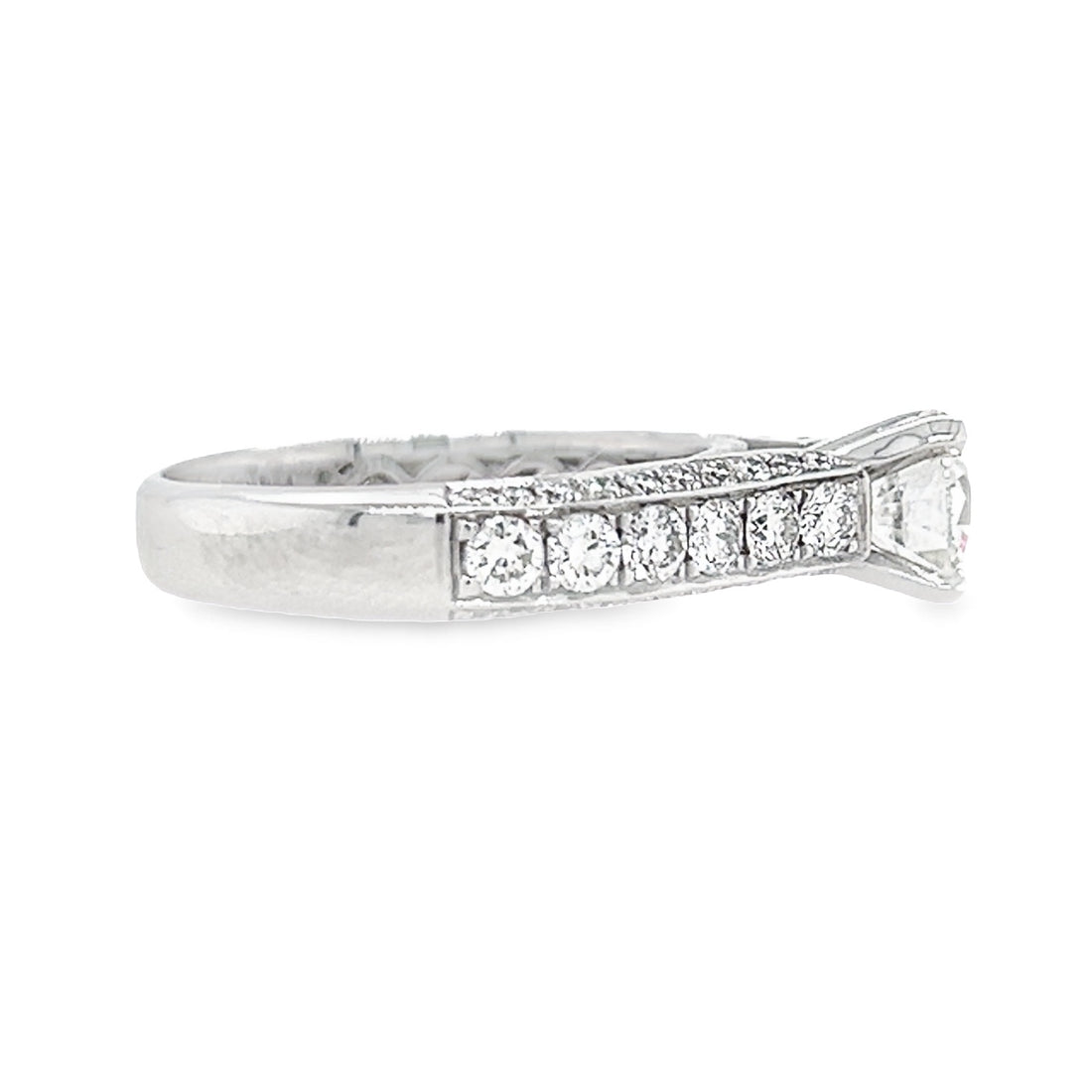 14K White Gold Natural Round Brilliant Diamond Ring (1.01ct)