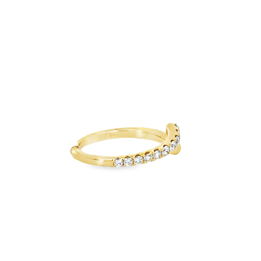 18kt Yellow Gold Natural Diamond Bypass Ring (0.29ct)