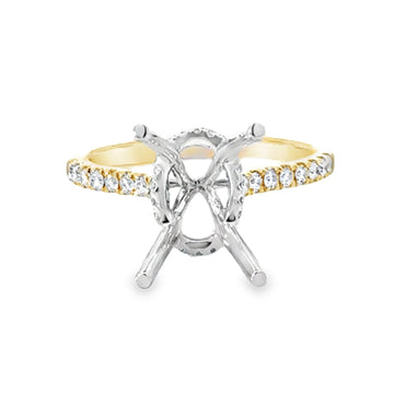 18kt Tu-Tone Gold Hidden Halo Natural Diamonds Semi-Mount Ring (0.31ct)