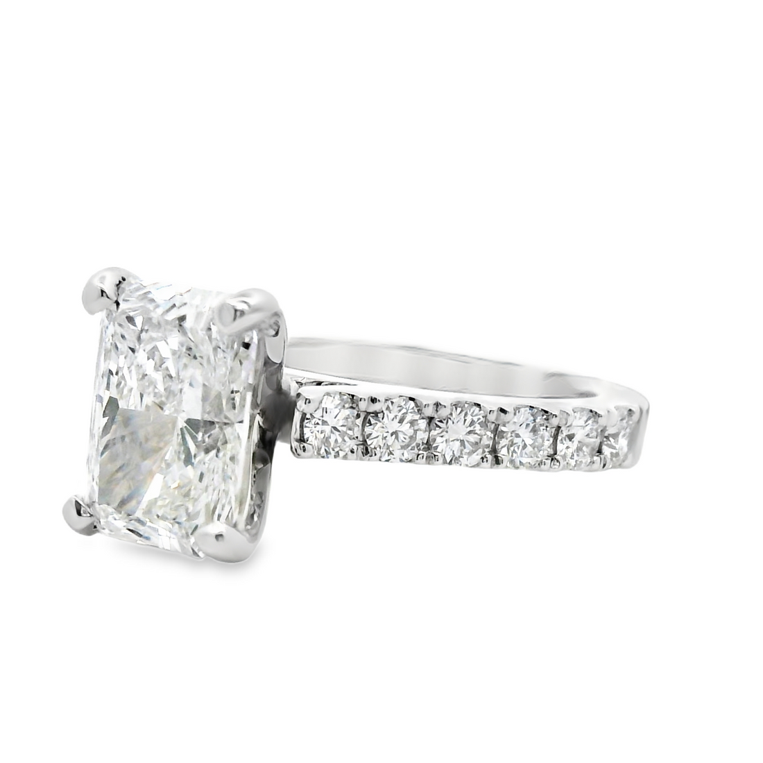 18kt White Gold Lab-Grown Radiant Diamond Engagement Ring (3.29ct)