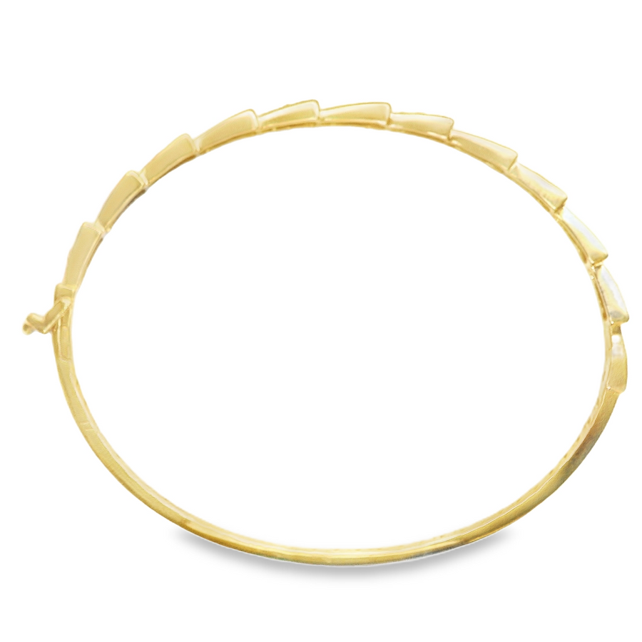 18kt Yellow Gold 6.5" Round Natural Diamonds Bangle Bracelet (.50ct)