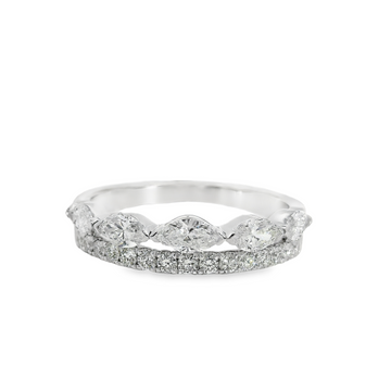 18kt White Gold Diamond Geometric Wedding Ring (0.77ct)