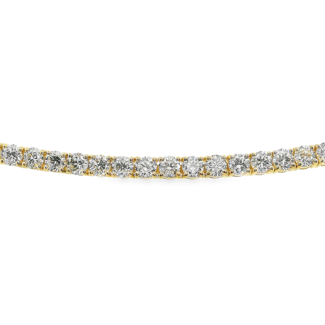14kt Yellow Gold 7" Lab-Grown Round Diamond Tennis Bracelet (6.54ct)