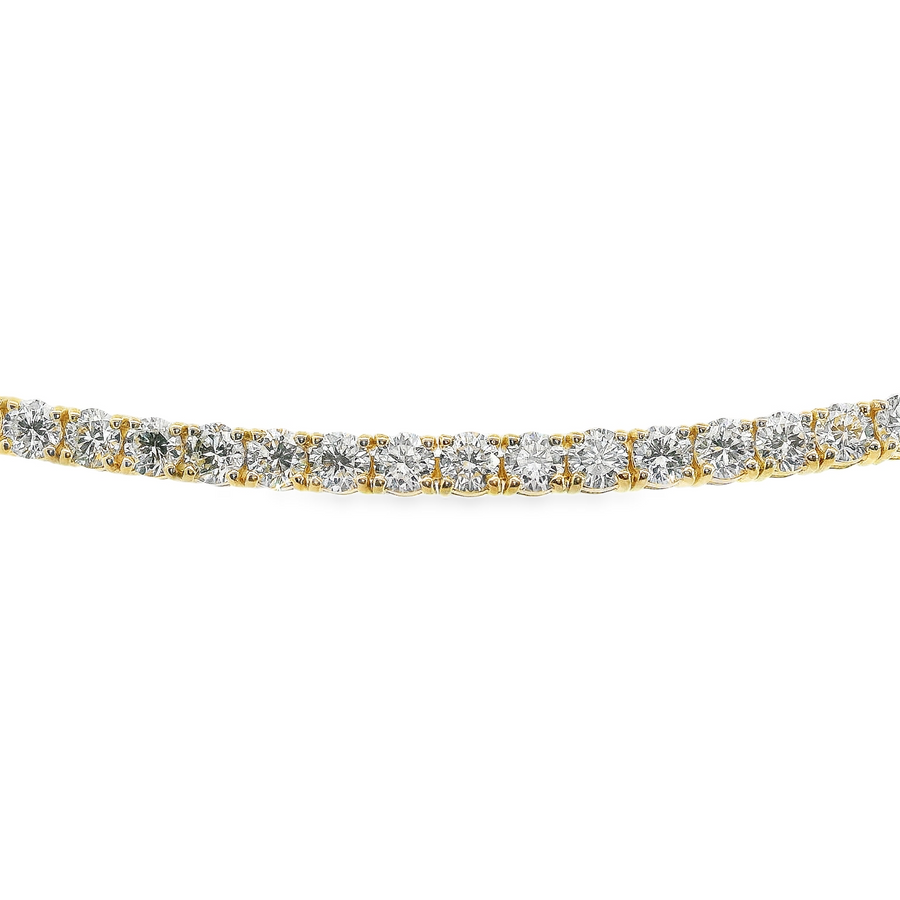 14kt Yellow Gold 7" Lab-Grown Round Diamond Tennis Bracelet (6.54ct)