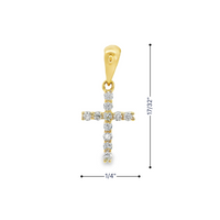18kt Yellow Gold Natural Round Diamond Cross Pendant (0.07ct)