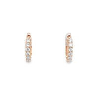 18K Rose Gold Small Hoop Diamond Earrings (.42ct)