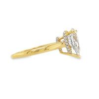 18K Yellow Gold Lab-Grown Pear Diamond Engagement Ring (2.00ct)