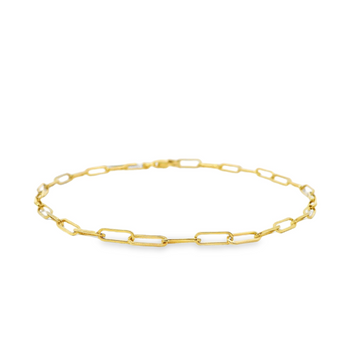 14kt Yellow Gold 7" 2.1mm Paperclip Bracelet (1.3g)