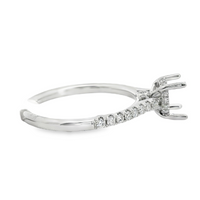 18kt White Gold Full-Cut Diamond Hidden Halo Semi-Mount Ring (.25ct)