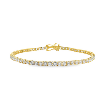 14kt Yellow Gold 7" Lab-Grown Round Diamond Tennis Bracelet (4.55ct)