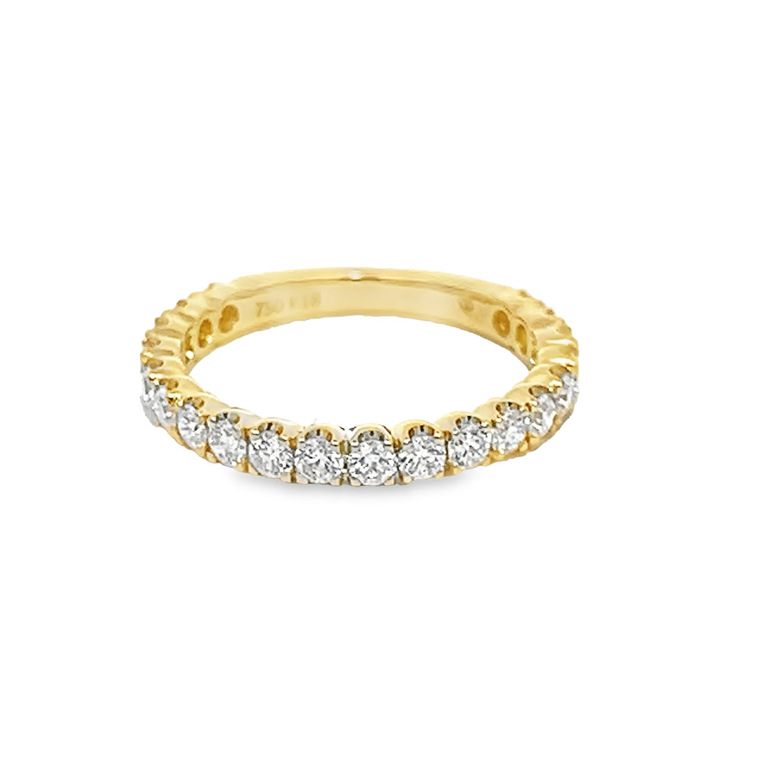 18K Yellow Gold Natural Round Diamond Wedding Ring (.85ct)