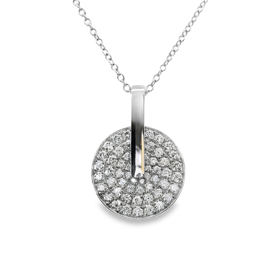 18kt White Gold Natural Diamond Cluster Pendant (0.88ct)