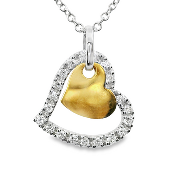 18kt White Gold Natural Diamond Heart Pendant (0.16ct)