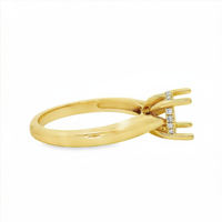 18kt Yellow Gold Full-Cut Diamond Hidden Halo Semi-Mount Ring (.08ct)
