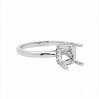 18kt White Gold Full-Cut Diamond Hidden Halo Semi-Mount Ring (.26ct)
