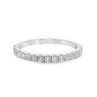 18kt White Gold Natural Round Diamond Prong Set Wedding Ring (0.36ct)
