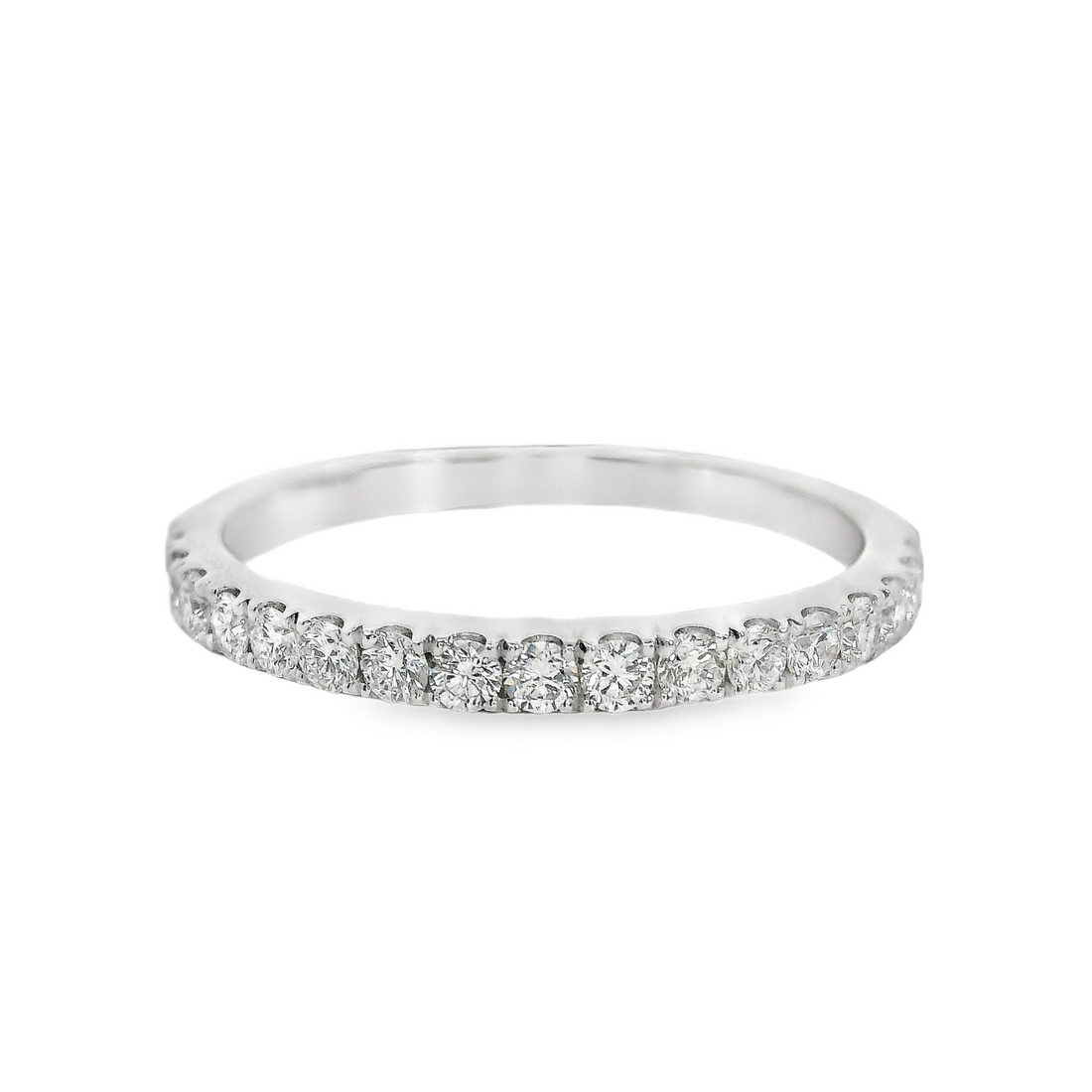 18kt White Gold Natural Round Diamond Prong Set Wedding Ring (0.36ct)