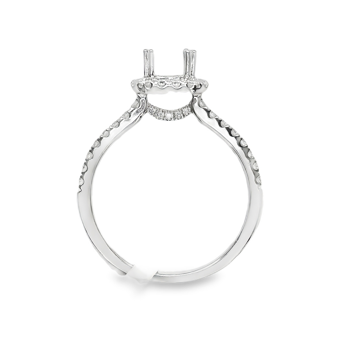 18kt White Gold Full-Cut Round Diamond Halo Semi-Mount Ring (.45ct)