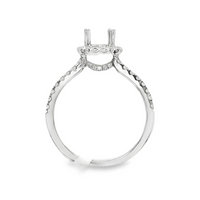 18kt White Gold Full-Cut Round Diamond Halo Semi-Mount Ring (.45ct)