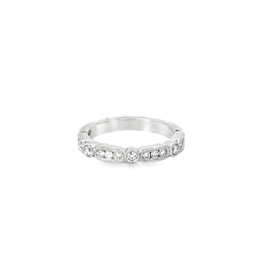 18K White Gold Round Diamond Wedding Ring (.36ct)