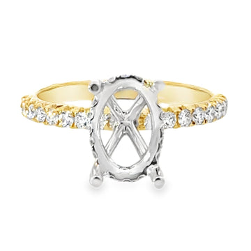 18kt Two-Tone Natural Diamond Semi-Mount Ring (.38ct)