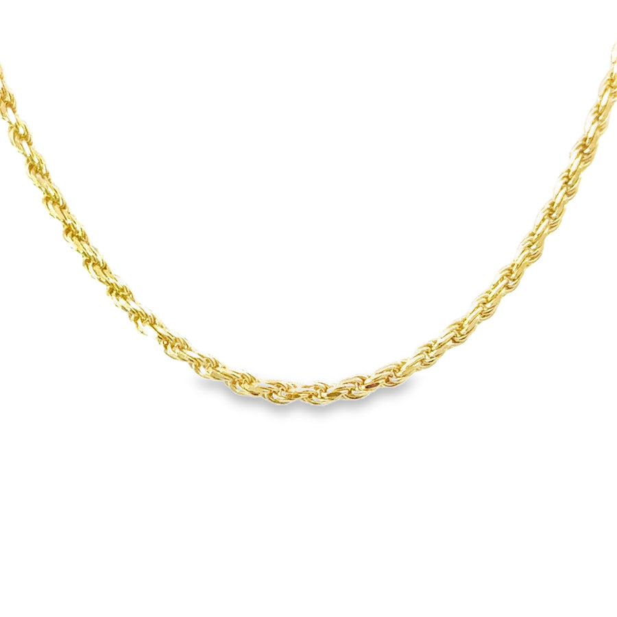 14K Yellow Gold 20" Diamond Cut 1.4mm Rope Chain (4.6g)