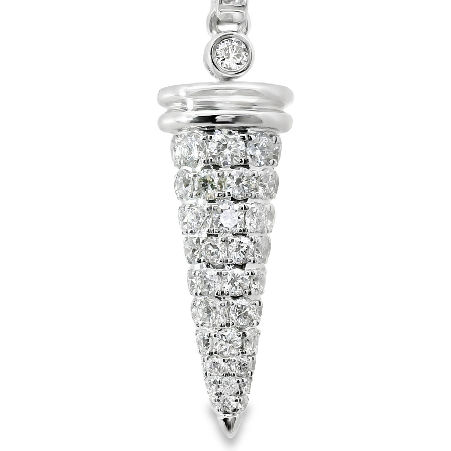 18kt White Gold Natural Diamond Drop Pendant (1.24ct)