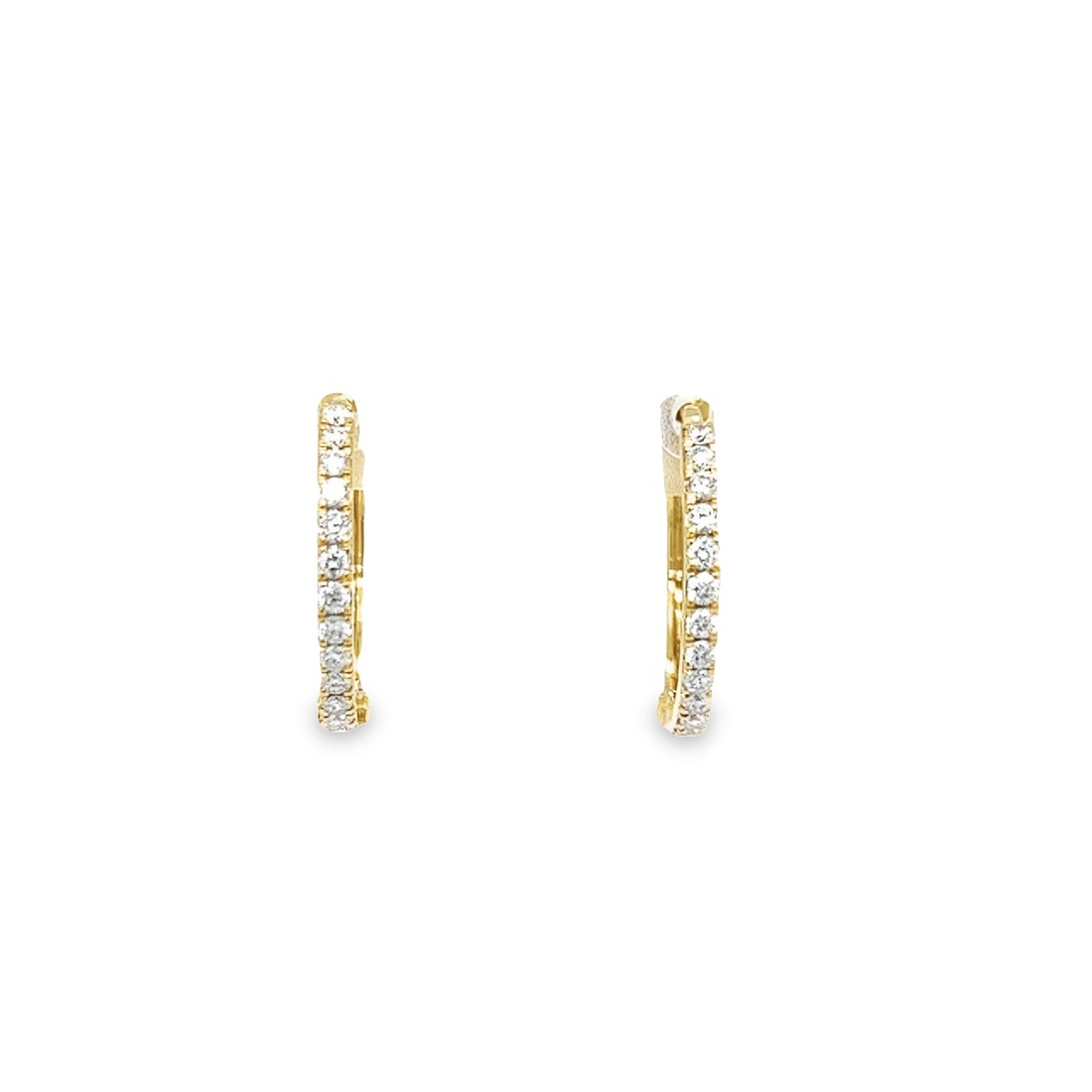 18K Rose Gold Medium Hoop Diamond Earrings (.36ct)