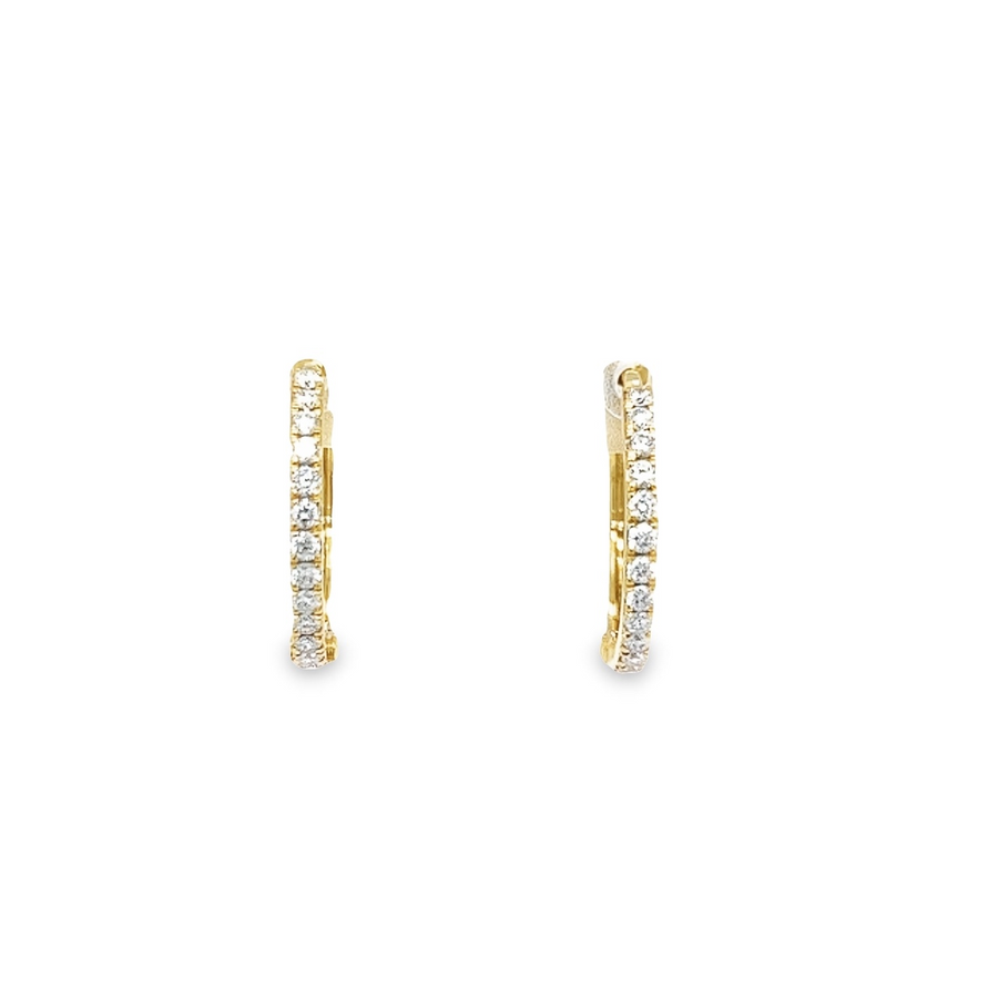 18K Rose Gold Medium Hoop Diamond Earrings (.36ct)