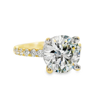18kt Two-Tone Lab-Grown Round Diamond and Natural Round Diamonds Engagement Ring (3.75ct)