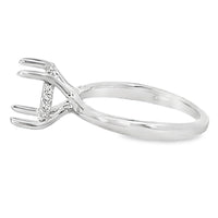 18kt White Gold Hidden Halo Natural Diamonds Semi-Mount Ring (0.09ct)