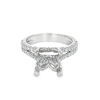 18K White Gold Natural Round Diamond Split Shank Semi-Mount Engagement Ring (.73ct)